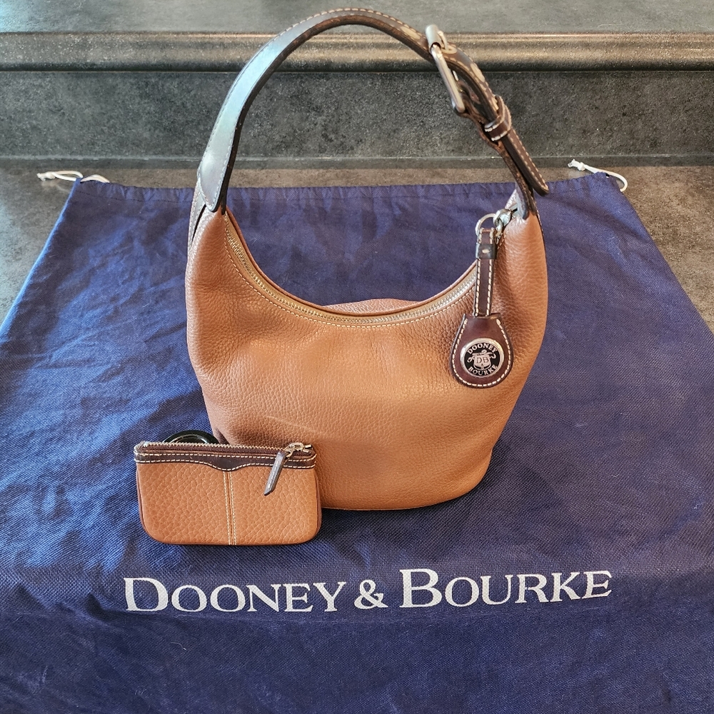 Dooney & Bourke brown leather hobo with matching coin purse